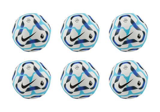 Nike EPL Pitch Football 25 - White/Racer Blue/Lagoon Pulse/Black - 6 Pack