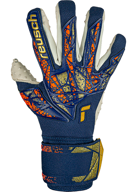 Reusch Attrakt Speedbump Goalkeeping Glove - Blue Gold