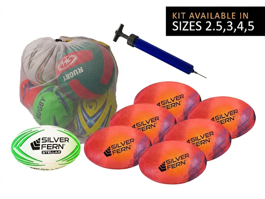 Silver Fern Rugby Ball Kit - 7 Ball