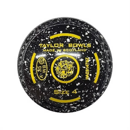 Taylor SR Redline Lawn Bowls Set - Black/White, Half Pipe - Size 4
