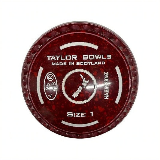 Taylor SR Redline Lawn Bowls Set - Maroon/Red, Half Pipe - Size 1