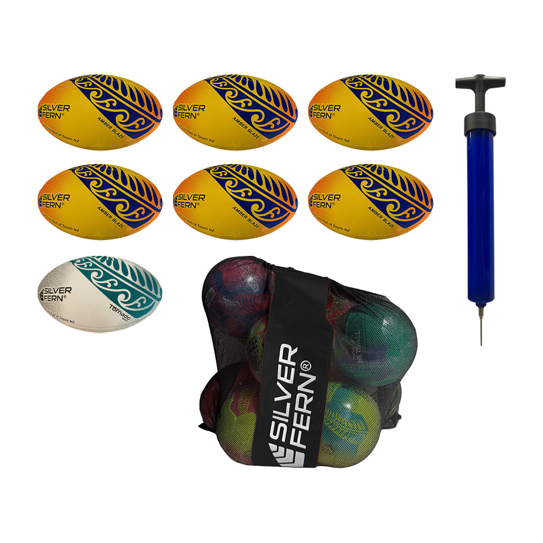Silver Fern Touch Rugby Ball Kit - 7 Ball