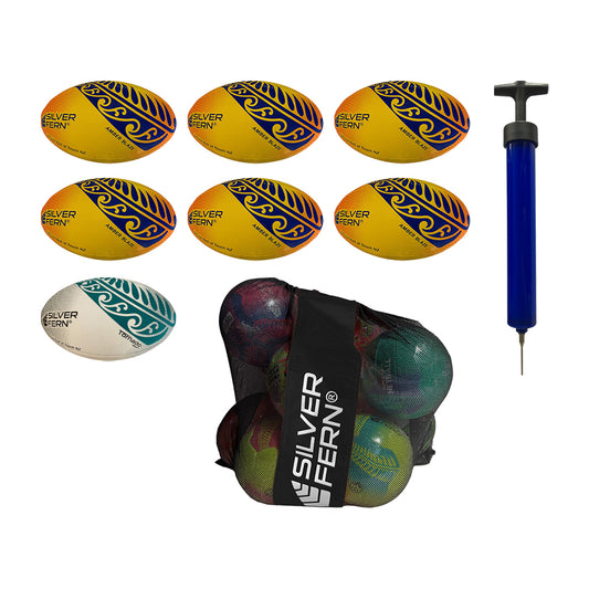 Silver Fern Touch Rugby Ball Kit - 7 Ball