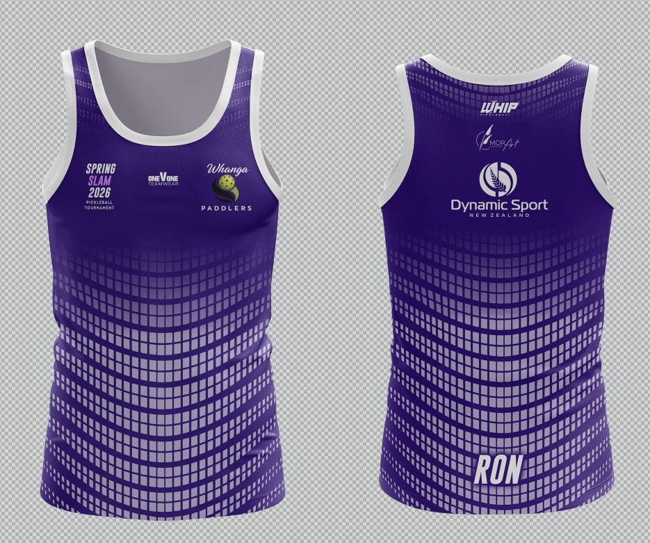 Whanga Paddlers Spring Slam Mens Playing Singlet & Tournament Entry