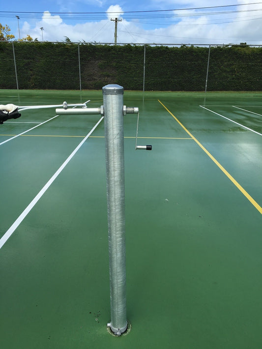 Galvanised Steel Tennis Posts with Winder (Round or Square)