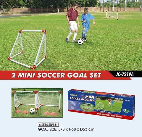 Outdoor Play Two Mini Soccer Goal Set