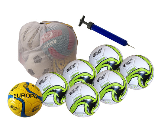 Silver Fern Soccer Ball Kit, sz5 - 7 Ball