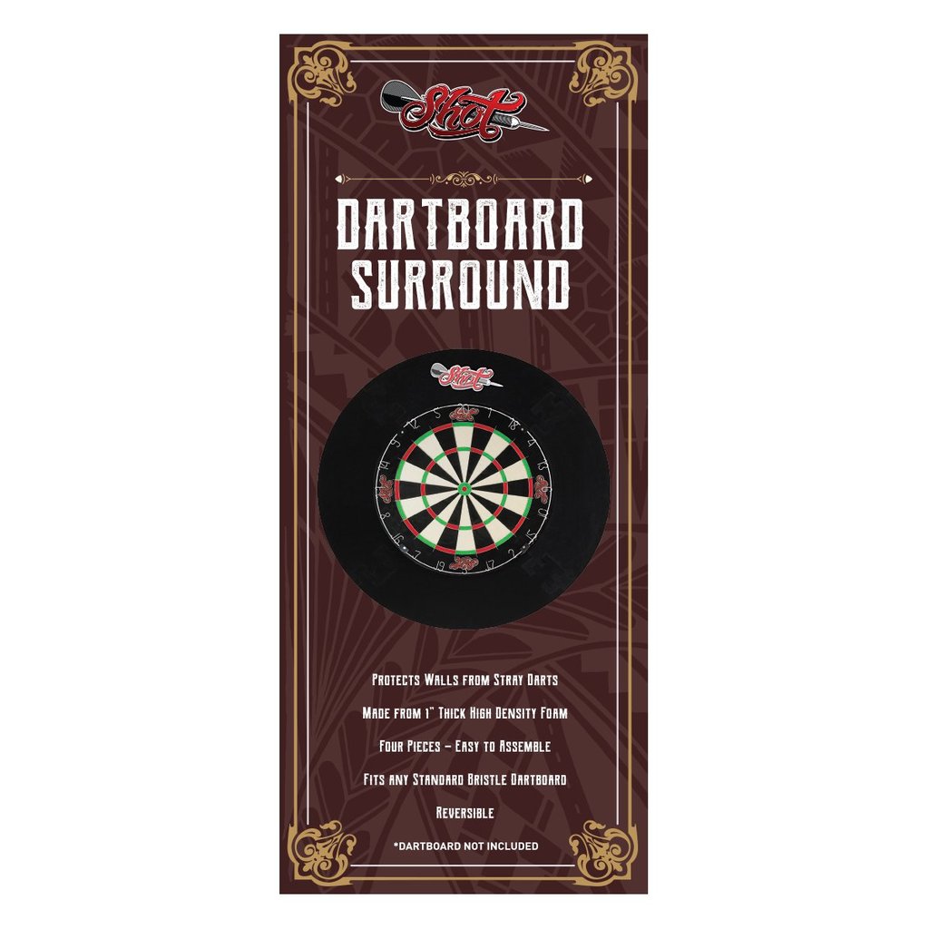 Shot 4 Piece Dartboard Surround - Black