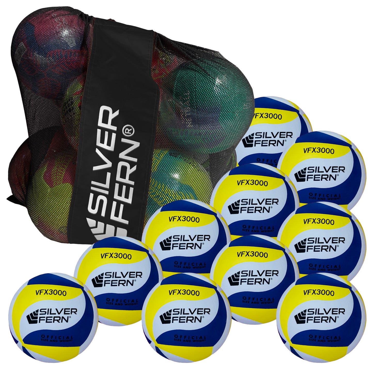 Silver Fern 'Match' Volleyball 10 Ball Pack