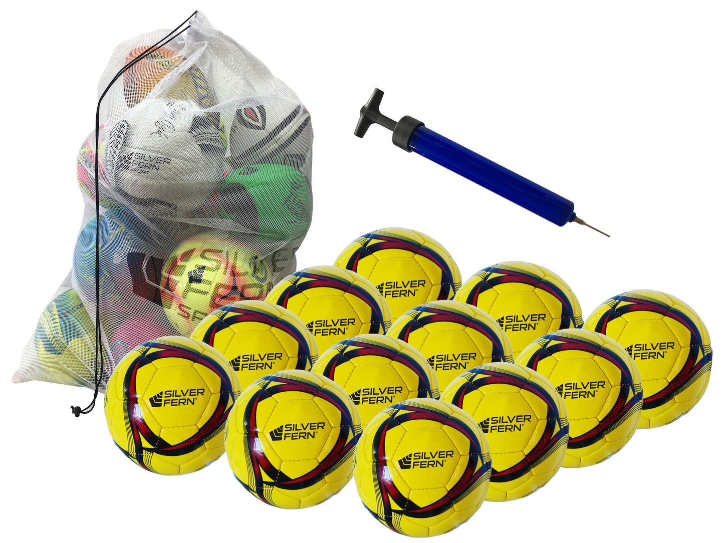 Silver Fern Futsal Soccer Ball Kit, sz4 - 12 Ball