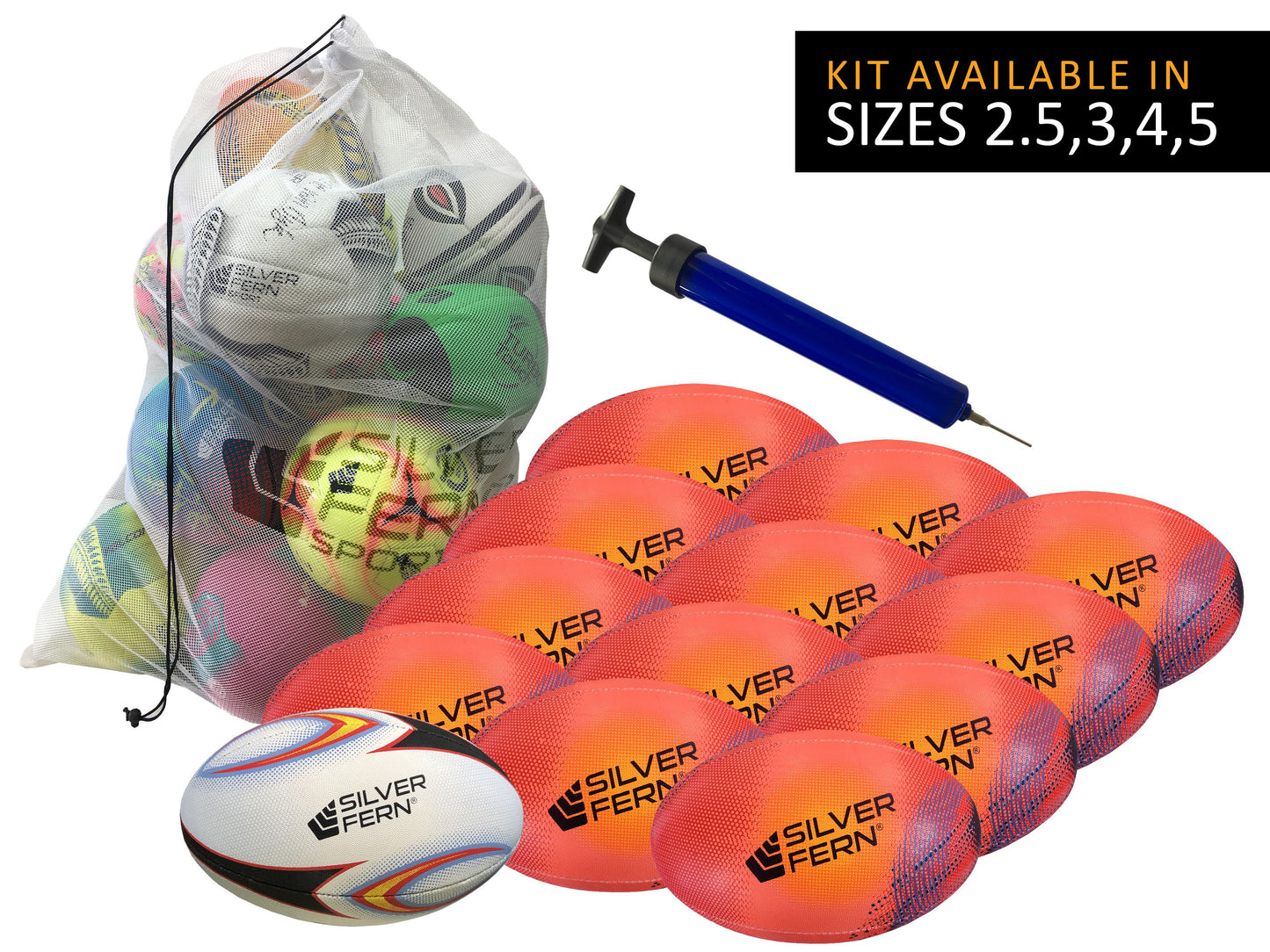 Silver Fern Rugby Ball Kit - 13 Ball