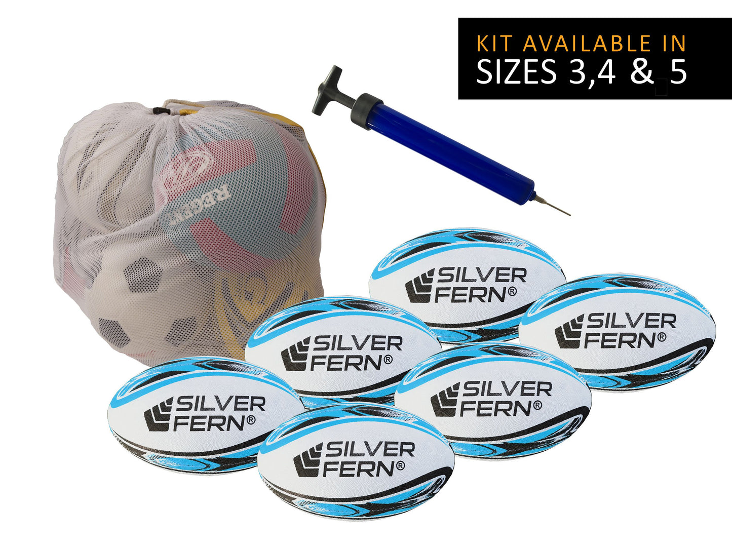 Silver Fern Rugby League Ball Kit - 6 Ball
