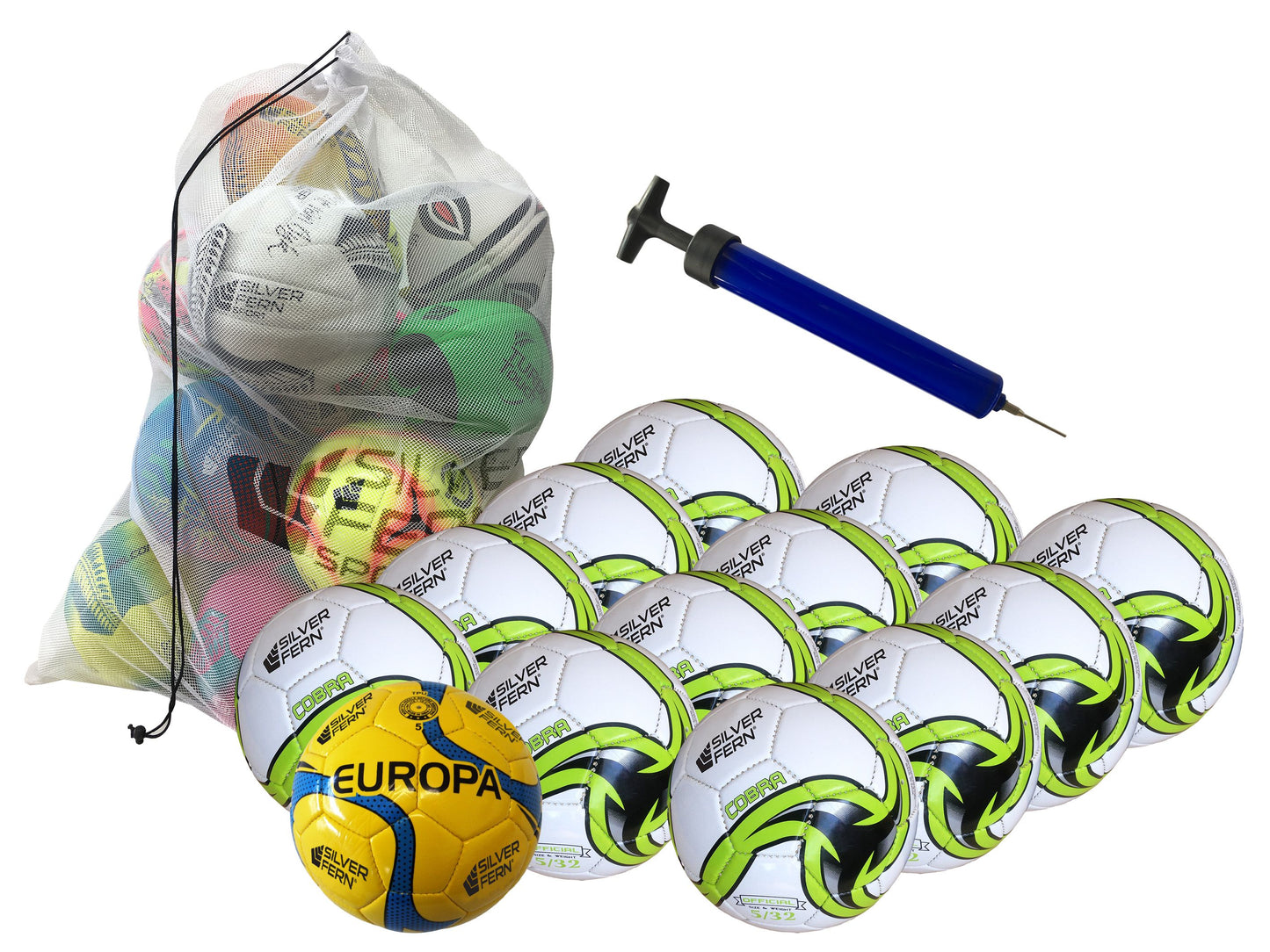 Silver Fern Soccer Ball Kit, sz5 - 13 Ball