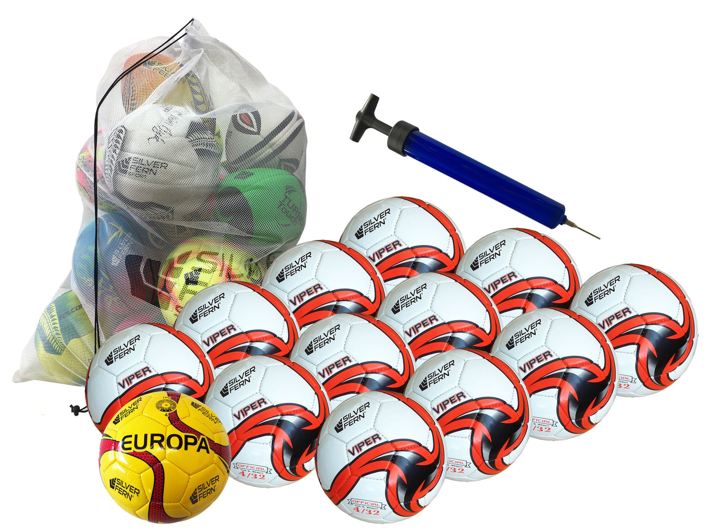Silver Fern Soccer Ball Kit, sz4 - 13 Ball